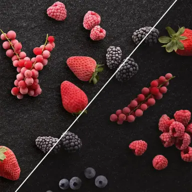 NoFrost Vergleich: Früchte mit und ohne Vereisung
