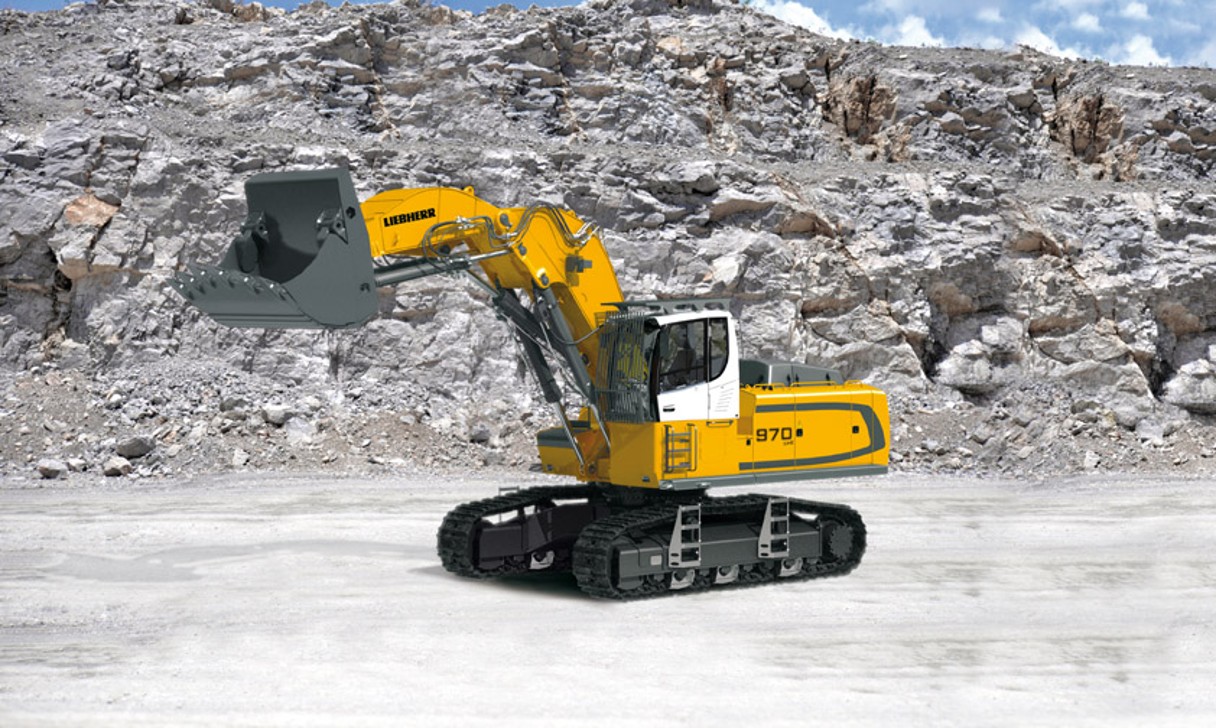 Premiere at the Steinexpo 2014: Liebherr crawler excavator R 970 SME