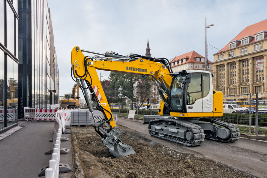 Liebherr crawler excavator R 914 Compact at the 2014 GaLaBau trade fair