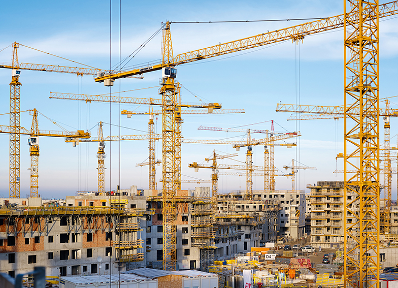 Fleet of over 40 Liebherr tower cranes at the urban development project “aspern+ Vienna’s Urban Lakeside”
