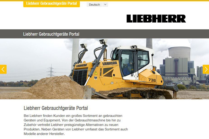 Neuer Internetauftritt für gebrauchte Liebherr-Erdbewegungsmaschinen