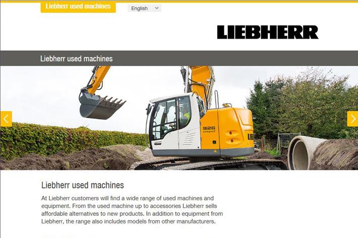 Nouveau site internet pour les engins de terrassement Liebherr d’occasion