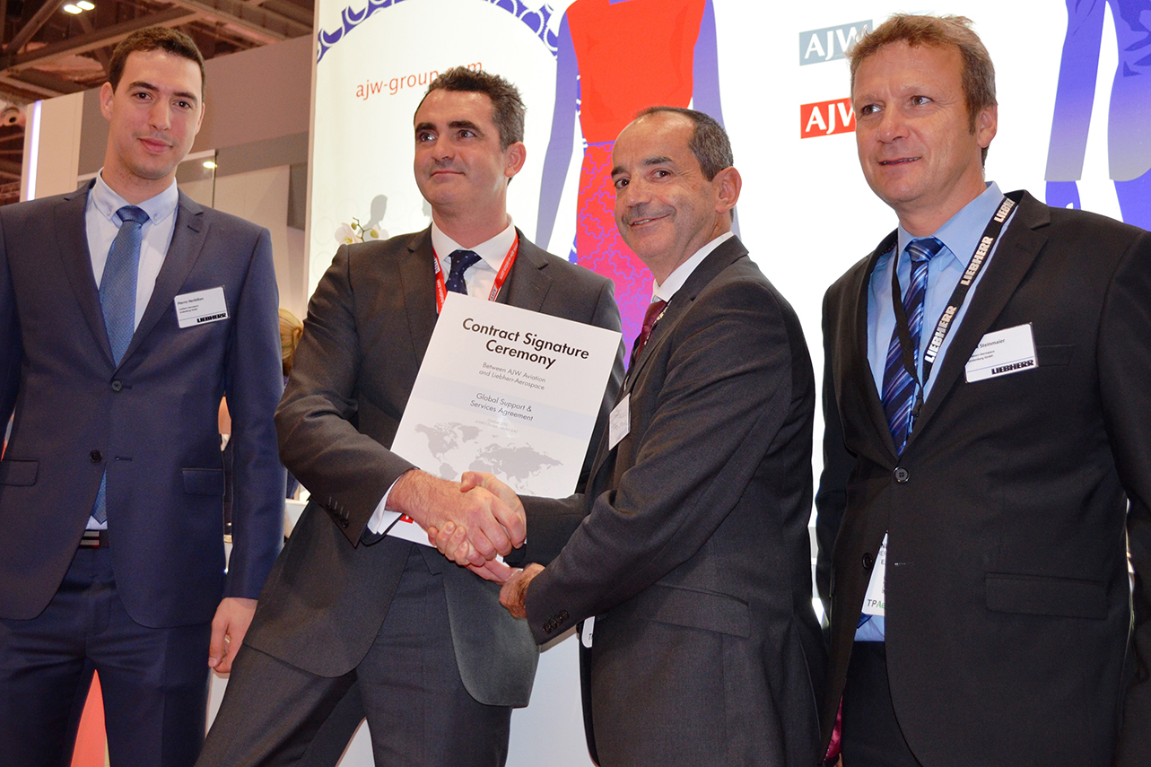 Liebherr-Aerospace signs a global support and services agreement with AJW Aviation