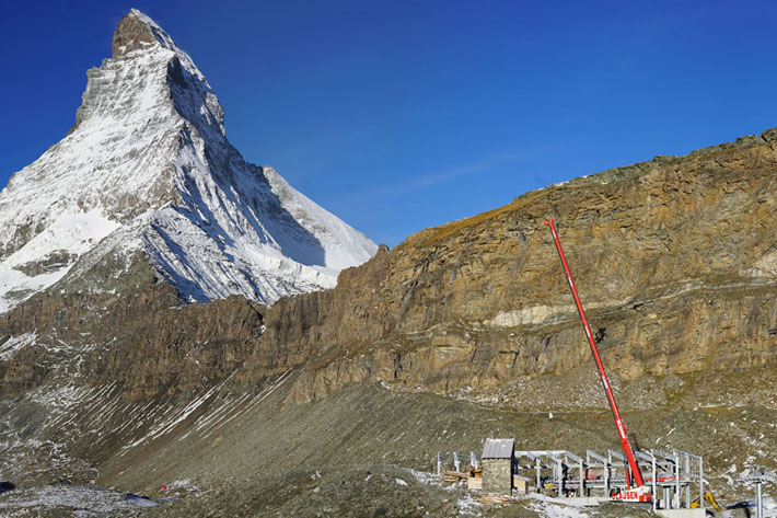 Liebherr LTR 1060 crawler crane from Clausen completes mountain tour at an altitude of around 2,900 metre