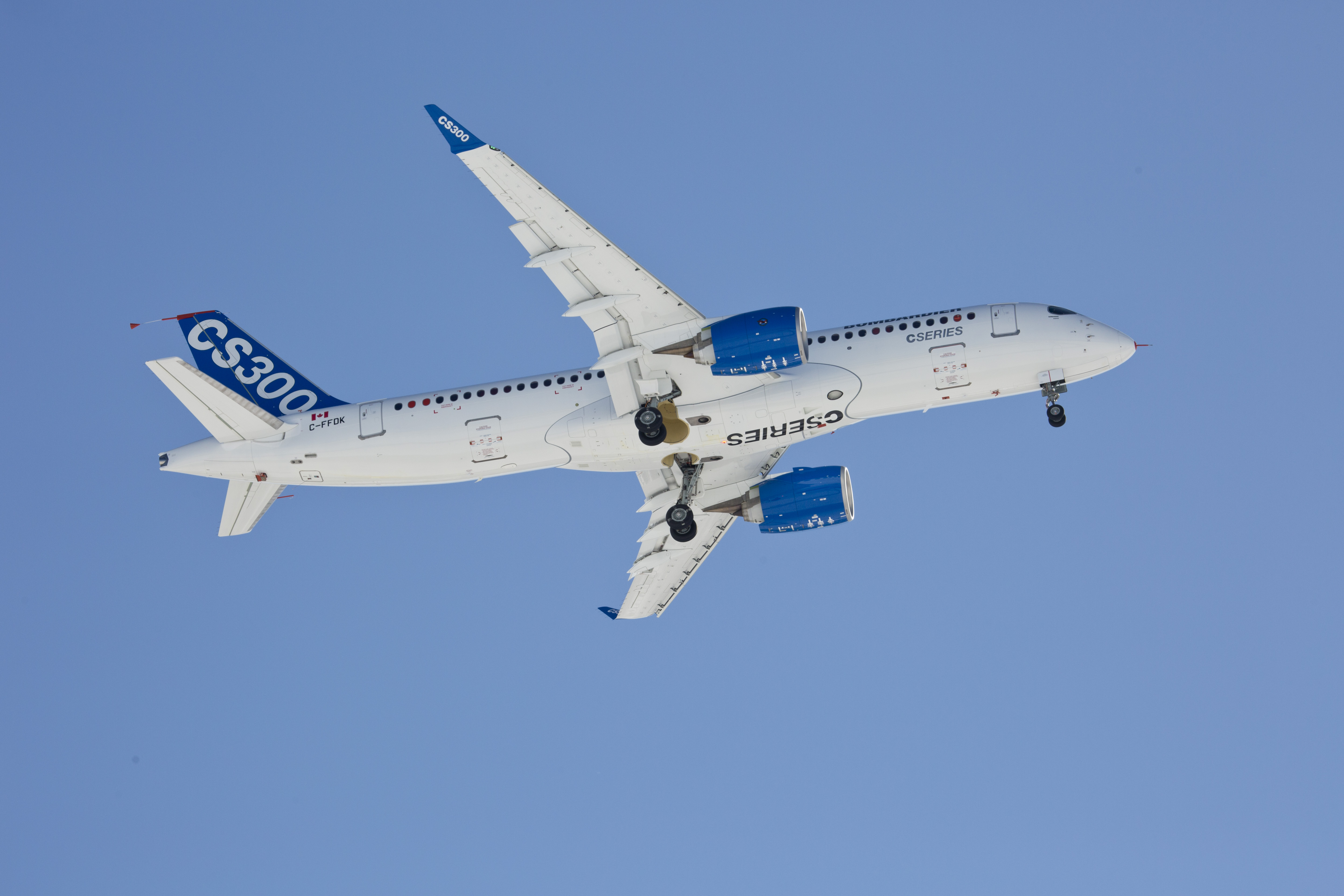 Premier vol : Liebherr-Aerospace à bord de l'avion Bombardier CS300