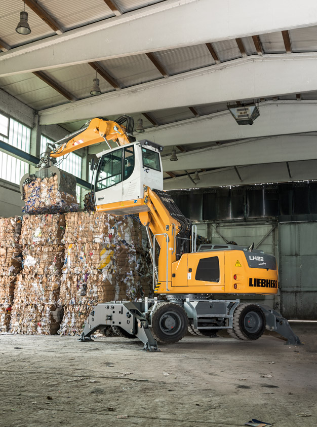 Liebherr LH 22 M Material Handling Machine at the Vei og Anlegg Exhibition 2015