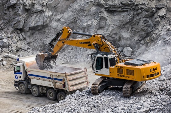 自動車 LIEBHERR R954BV Baumaschinen-Modelle.net - My collection - Liebherr R 954 BV