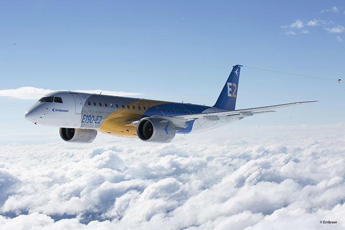 Liebherr technology on board: Embraer’s E-Jet E2 takes off for its first flight