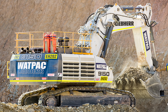 Liebherr R 9150 mining excavator early performance ‘very encouraging’ at Mt Magnet, says Watpac