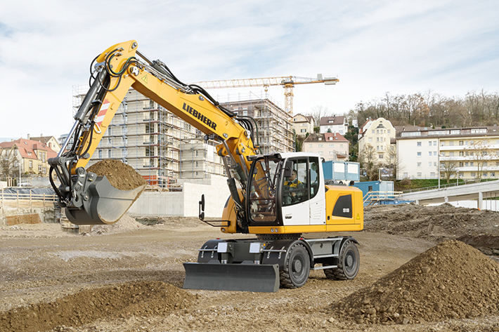 The new Liebherr A 918 Litronic wheeled excavator at Conexpo 2017