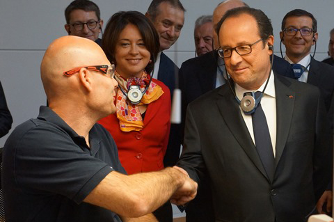 French President François Hollande Pays a Visit to Liebherr-Aerospace’s Site in Campsas