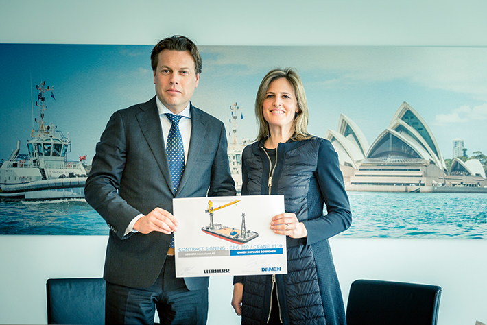 Liebherr and Damen Shipyard Group celebrate the 110th Liebherr Crane Order