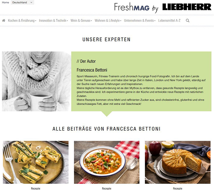 Neue Foodbloggerin für das Hausgeräte-Magazin FreshMAG