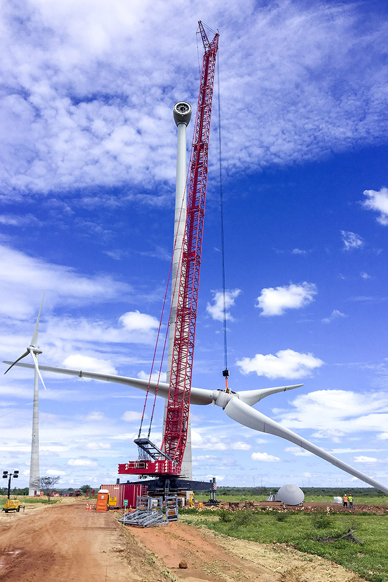 I.V. Guindastes buys used LR 1600/2-W crawler crane for erecting wind turbines from Liebherr
