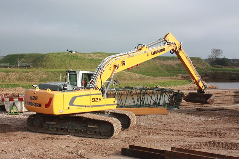 Liebherr crawler excavator R 926 in action during coastal repair work on the island of Texel Liebherr