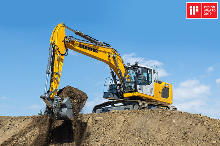 The Liebherr R 922 crawler excavator wins a prize at the iF Design Award 2019