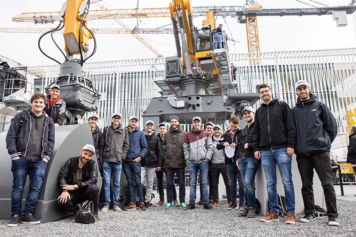With university students at Bauma in Munich