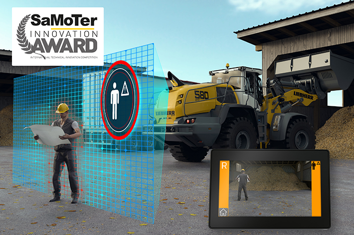 Liebherr wheel loader at Samoter: Innovation Award and enhanced functionality for active personnel detection