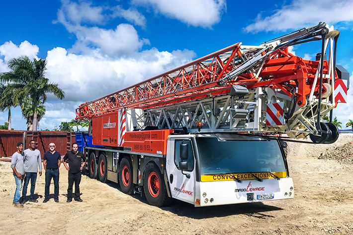 Liebherr MK 88 mobile construction crane handover in Guadeloupe