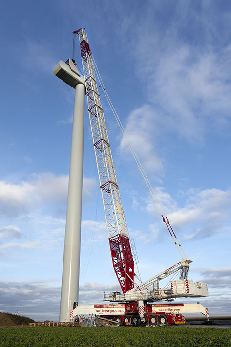 Used LG 1750 for S.E Levage – successful and fast at a wind farm