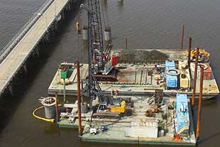 Lee & Sims Drilling Services puts Liebherr LB 36-410 Drill Rig on the job for South Carolina bridge project