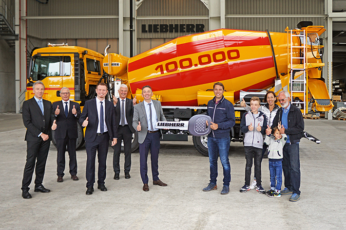 Liebherr delivers its 100,000th truck mixer