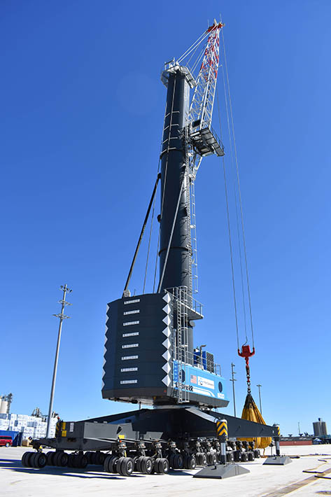 Liebherr lifting space components at Port Canaveral