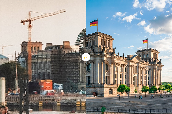 Liebherr machinery was involved in constructing German landmarks