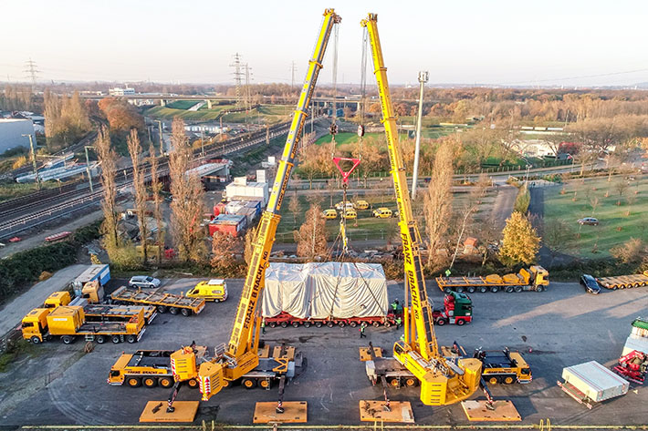 Job-sharing at Bracht – LTM 1450-8.1 fast-erecting crane impresses in tandem hoists