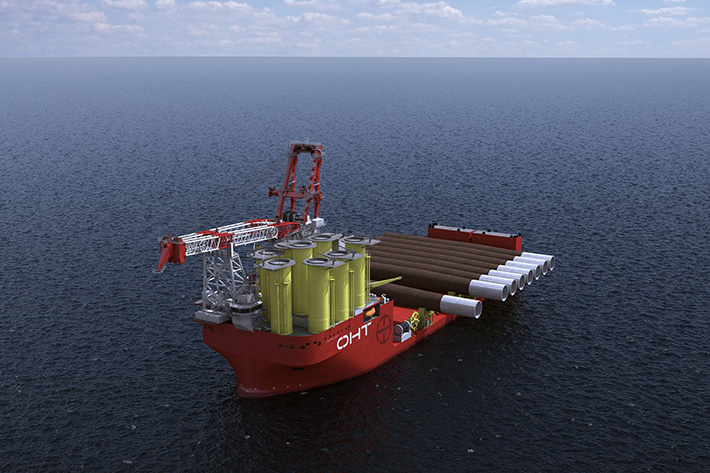 First main components of Liebherr HLC 150000 ready for installation on Alfa Lift