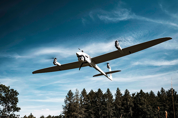 Taking off with Liebherr electronics: high-tech drones by Quantum-Systems