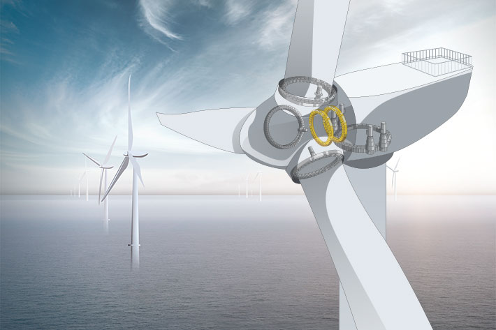 Wind main bearing: new single-row tapered roller bearing