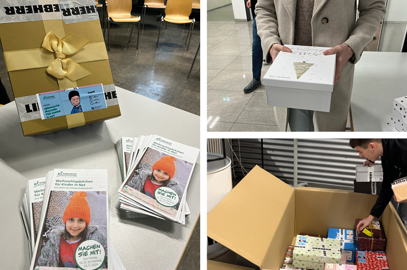Azubis packen Weihnachten in Schuhkartons