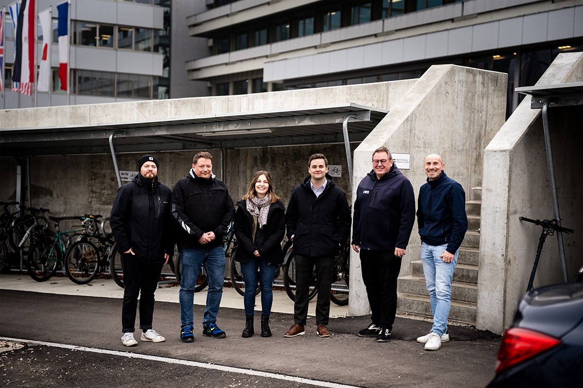 Offizielle Einweihung der neuen Fahrradstellplätze bei Liebherr