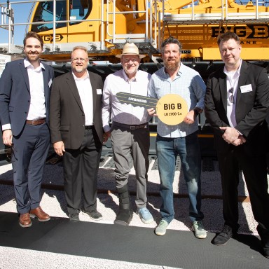 Texas based premiere crane rental company, Big B Crane, takes delivery of the Liebherr LR 1700-1.0 at Conexpo 2026.