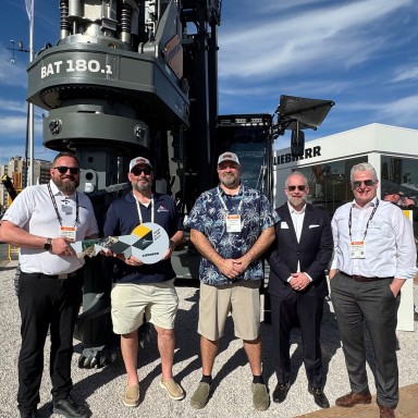 Liebherr delivers an LRB 19 piling and drilling rig to American Pile and Foundation, LLC at Conexpo 2026.