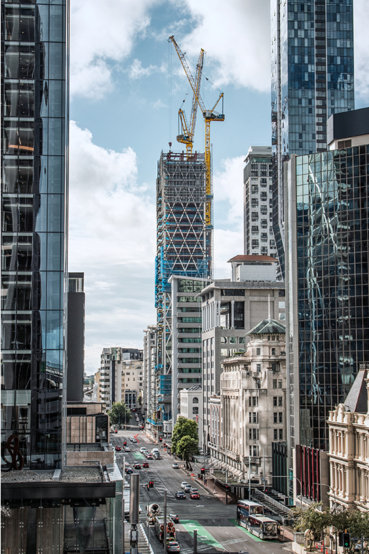 Liebherr cranes at work on the tallest residential building