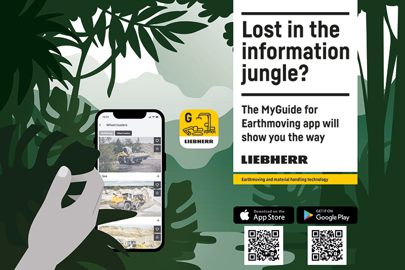 MyGuide for Earthmoving: new app for Liebherr earthmoving and material handling machines