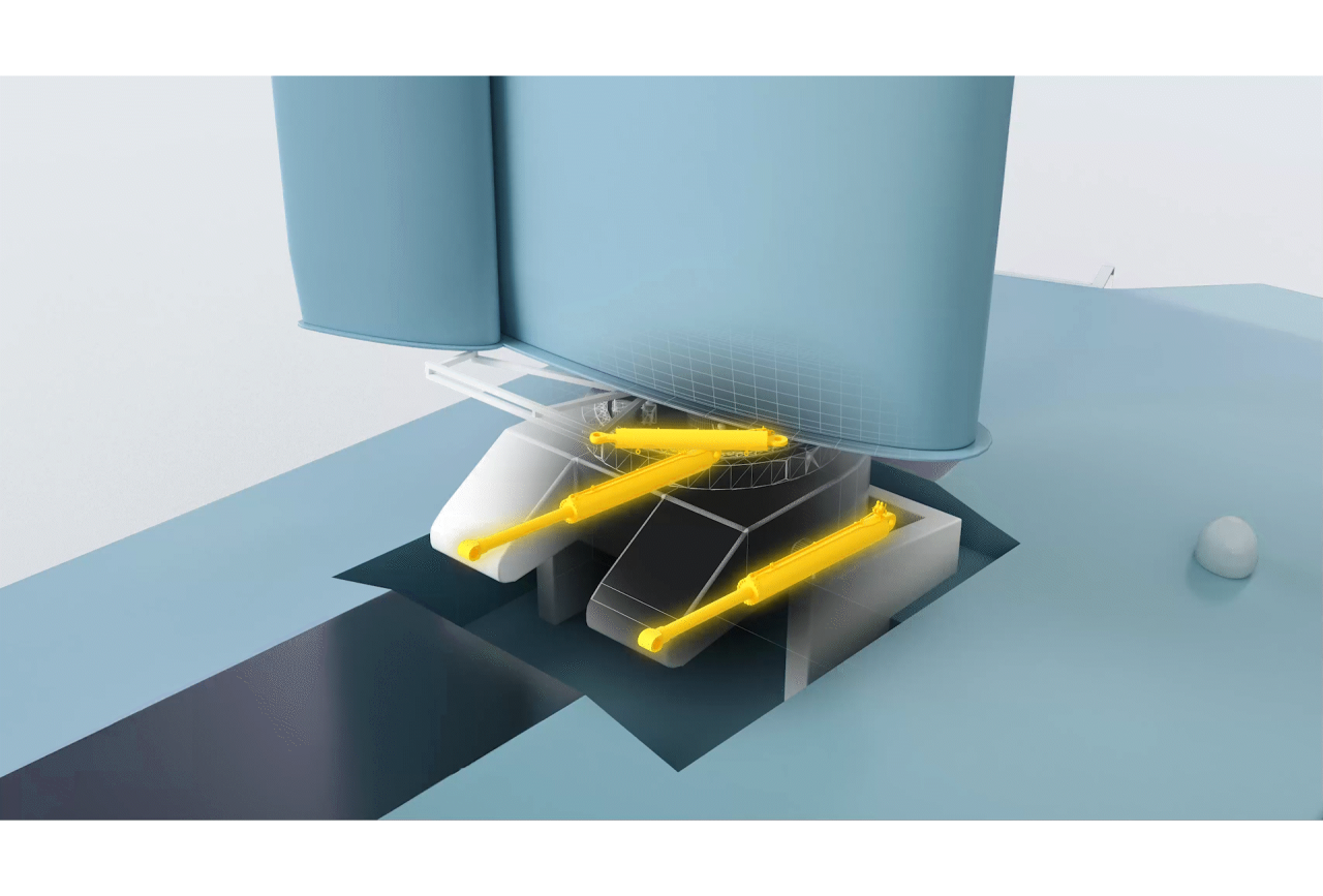 An animation of a tilting cylinder for wind assisted propulsion by Liebherr