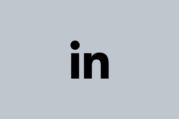 Grey background with black LinkedIn icon