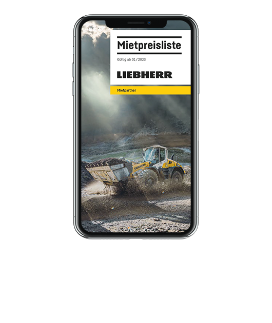 Liebherr Preisliste 2023 für Baumaschinen zur Miete