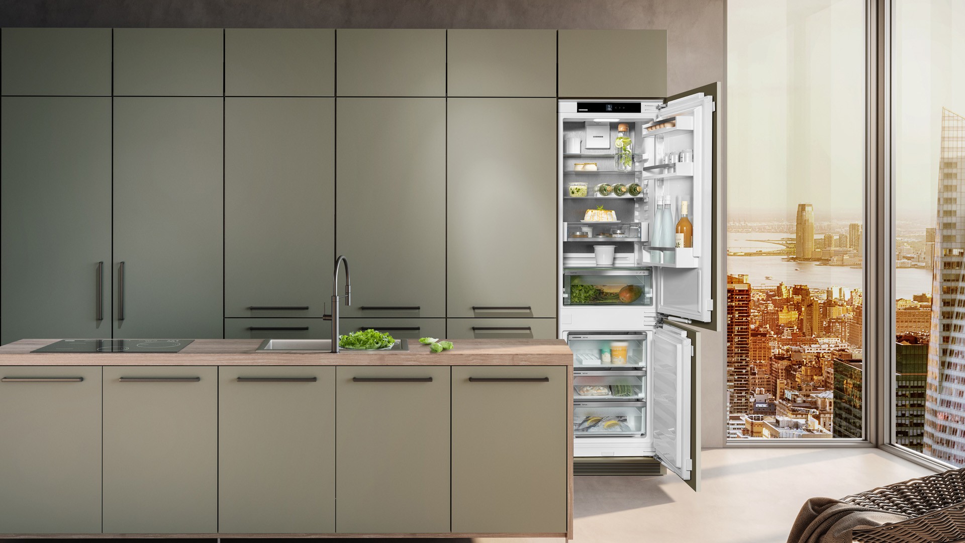 fully integrated built in fridge freezer icnh5123 liebherr