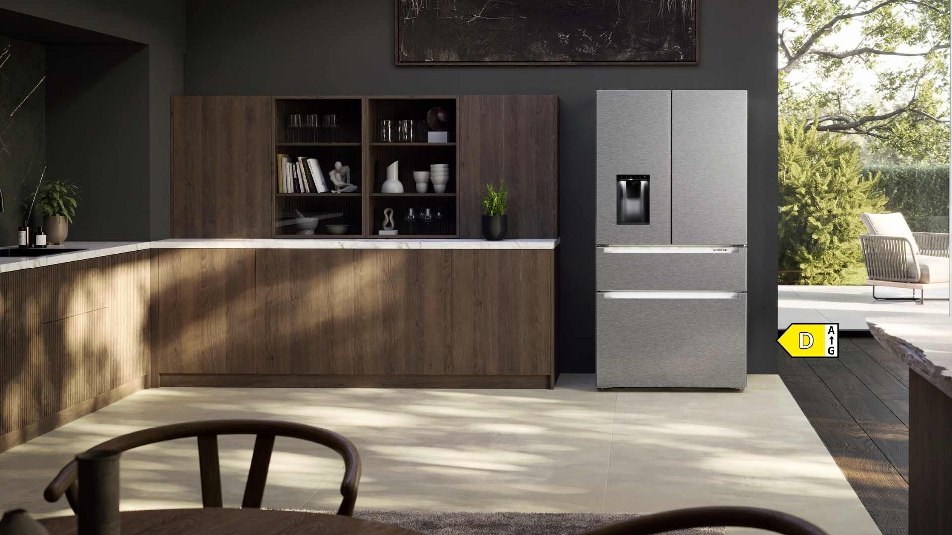 réfrigérateur multi-portes avec 2 tiroirs et distributeur de glaçons