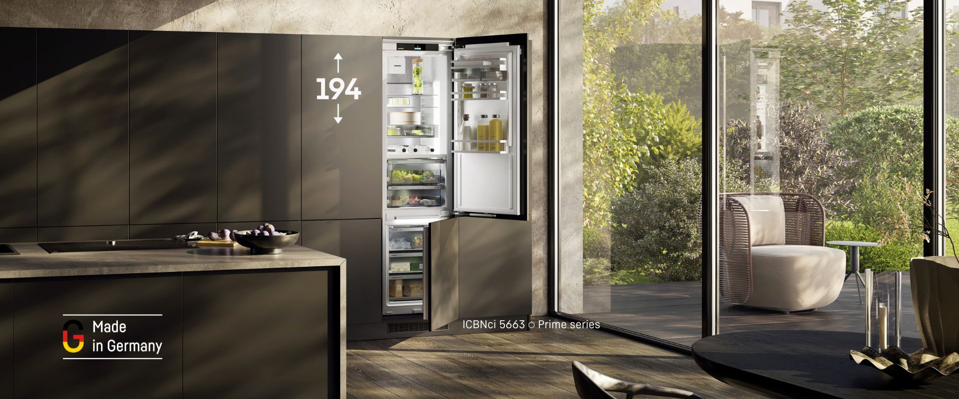 194 cm fridge freezer in a modern kitchen 