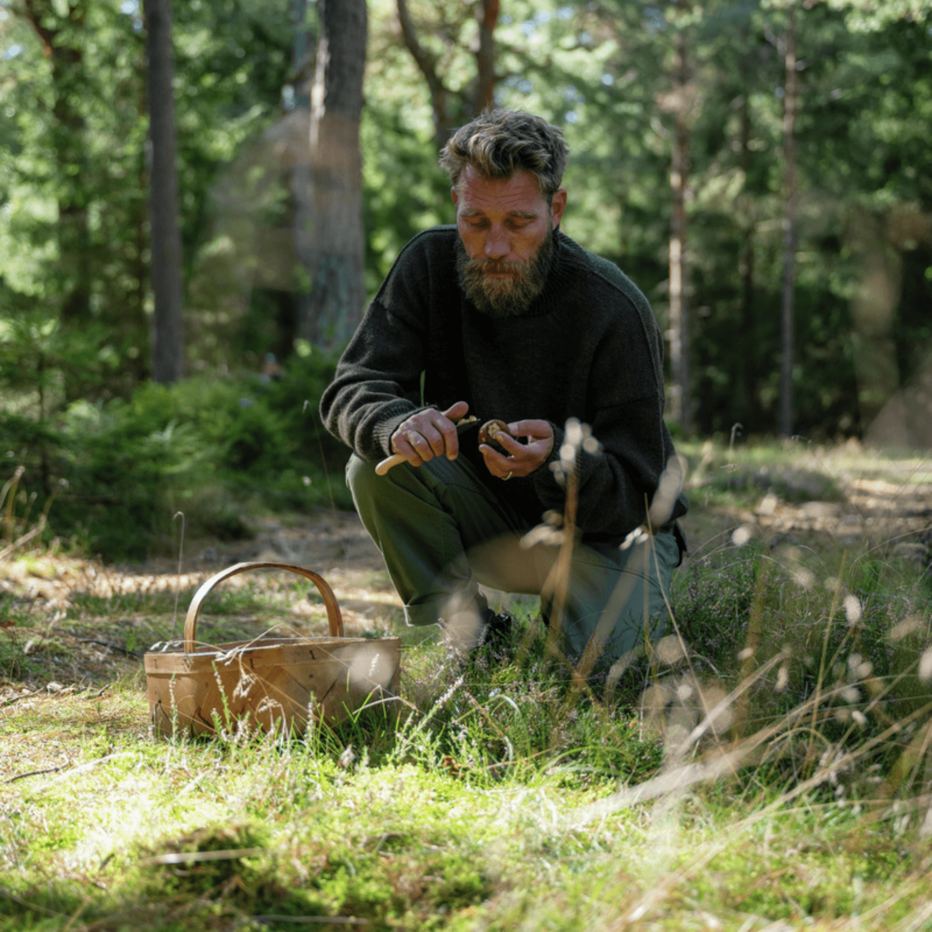 Mikkel Karstad foraging in a wild field