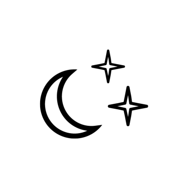 crescent moon and stars