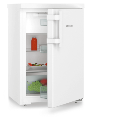 small white fridge with partially open door