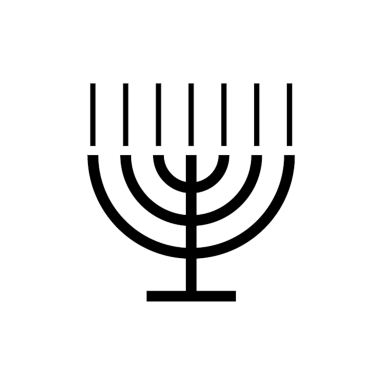 A candle with 7 stems representing the Hanukkah Menorah also known as the Menorah