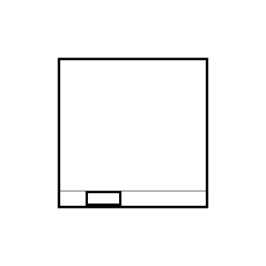 rectabled with a small rectangle at the bottom inside the larger rectangle and a small thick square inside the smaller rectangle