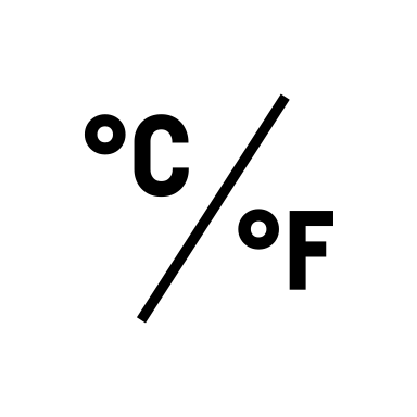 c and f with a line between and the degree sign